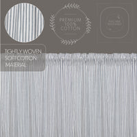 Thumbnail for Sawyer Mill Blue/Red/Charcoal Ticking Stripe Panel Curtain Set of 2