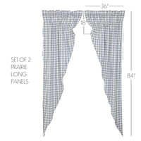 Thumbnail for Sawyer Mill Blue Plaid Prairie Long Panel Curtain Set of 2