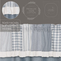 Thumbnail for Sawyer Mill Blue Short Panel Curtain with Attached Patchwork Valance Set of 2 36