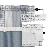 Thumbnail for Sawyer Mill Blue Short Panel Curtain with Attached Patchwork Valance Set of 2 36