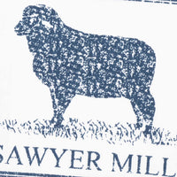 Thumbnail for Sawyer Mill Blue Lamb Muslin Bleached White Tea Towel 19x28 VHC Brands