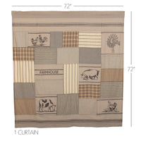 Thumbnail for Sawyer Mill Charcoal Stenciled Patchwork Shower Curtain 72
