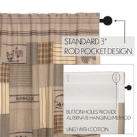 Thumbnail for Sawyer Mill Charcoal Stenciled Patchwork Shower Curtain 72