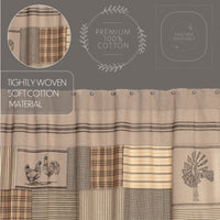 Thumbnail for Sawyer Mill Charcoal Stenciled Patchwork Shower Curtain 72