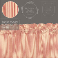 Sawyer Mill Red Ticking Stripe Prairie Long Panel Curtain Set of 2