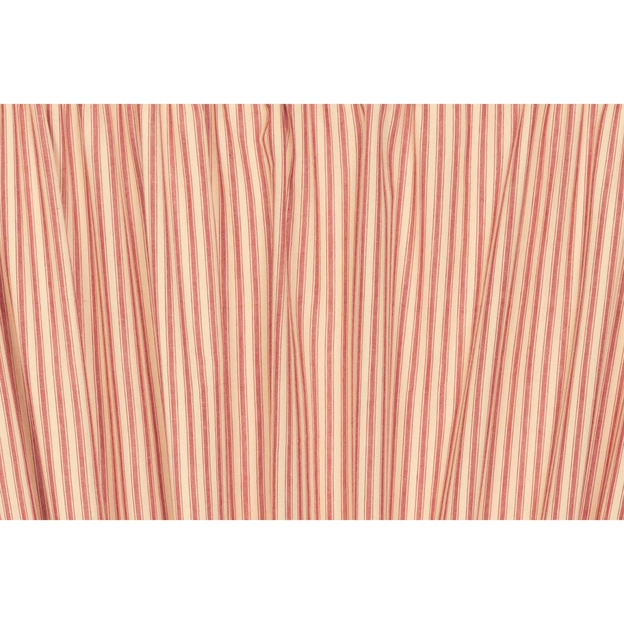 Sawyer Mill Red Ticking Stripe Prairie Long Panel Curtain Set of 2