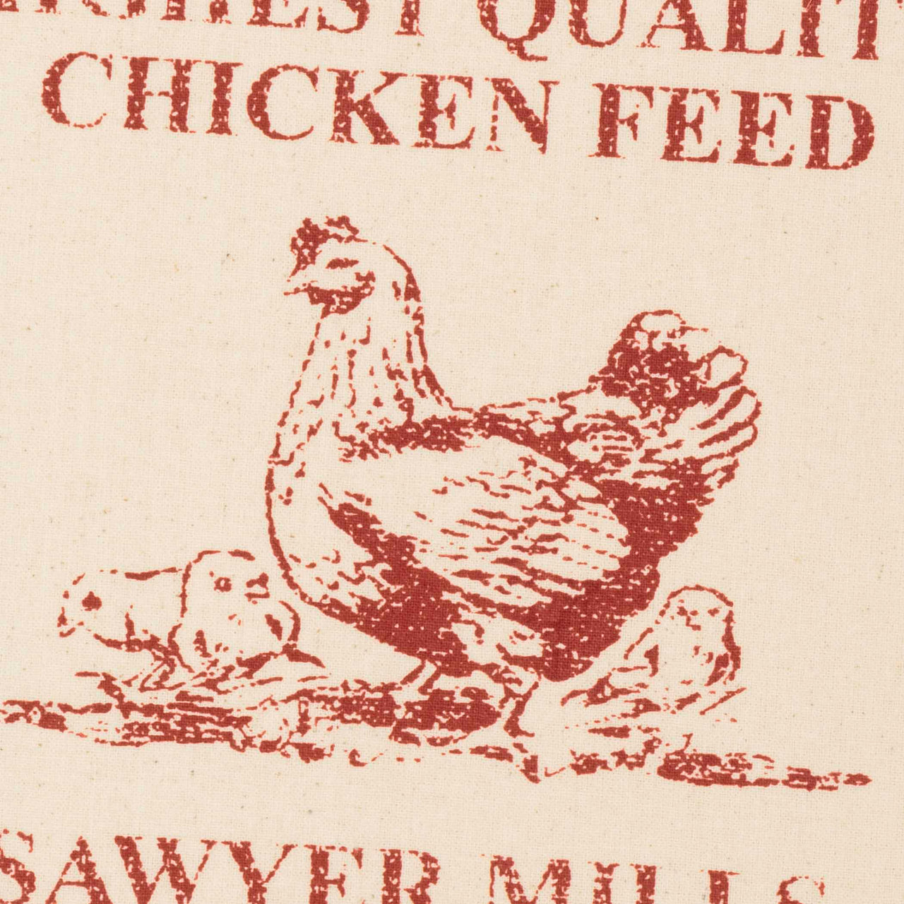 Sawyer Mill Red Chicken Muslin Unbleached Natural Tea Towel 19x28 VHC Brands
