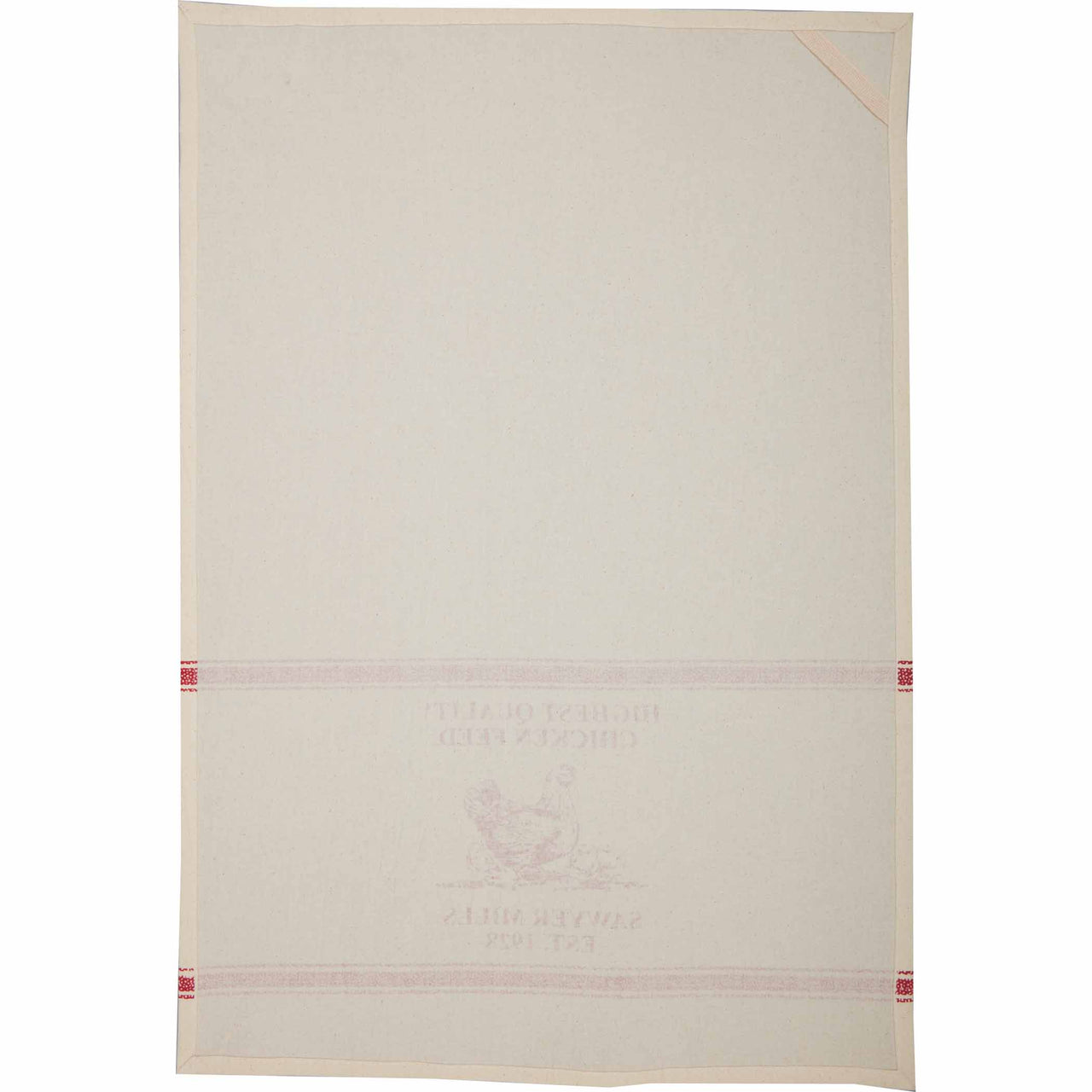 Sawyer Mill Red Chicken Muslin Unbleached Natural Tea Towel 19x28 VHC Brands
