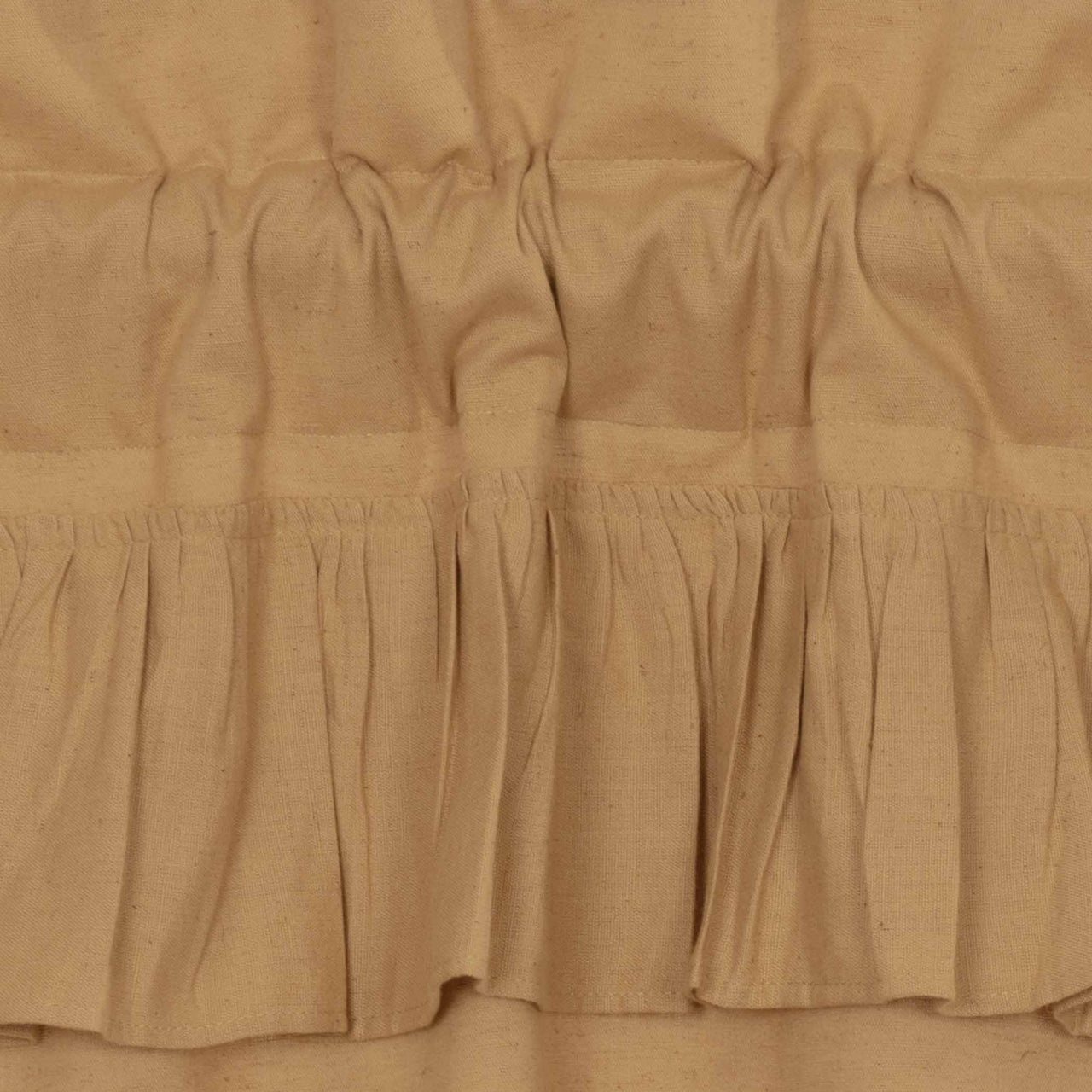 Simple Life Flax Khaki Ruffled Panel Country Curtain Set of 2 84"x40"