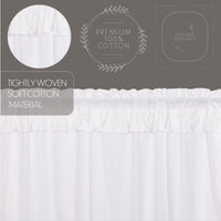 Thumbnail for Muslin Ruffled Bleached White Prairie Long Panel Curtain Set of 2 84x36x18 VHC Brands