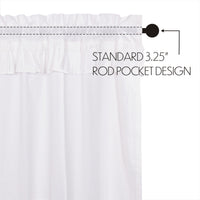 Thumbnail for Muslin Ruffled Bleached White Prairie Long Panel Curtain Set of 2 84x36x18 VHC Brands