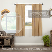 Thumbnail for Tobacco Cloth Khaki Short Panel Curtain Fringed Set of 2 63x36 VHC Brands