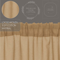 Thumbnail for Tobacco Cloth Khaki Short Panel Curtain Fringed Set of 2 63x36 VHC Brands