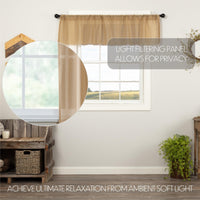 Tobacco Cloth Khaki Valance Fringed Curtain 16x60 VHC Brands - The Fox Decor