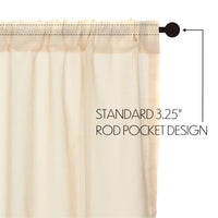 Tobacco Cloth Natural Short Panel Curtain Fringed Set of 2 63x36 VHC Brands - The Fox Decor