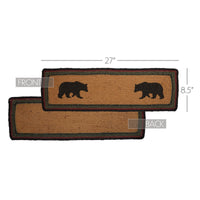Thumbnail for Wyatt Stenciled Bear Jute Stair Tread Rect Latex 8.5x27 VHC Brands - The Fox Decor