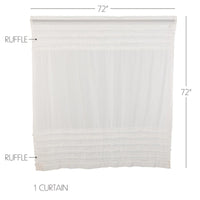 Thumbnail for White Ruffled Sheer Petticoat Shower Curtain 72