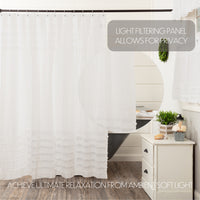 Thumbnail for White Ruffled Sheer Petticoat Shower Curtain 72