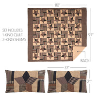 Thumbnail for Bingham Star King Quilt Set; 1-Quilt 110Wx97L w/2 Shams 21x37 VHC Brands - The Fox Decor