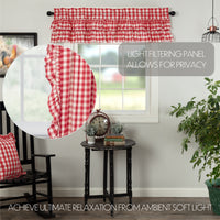 Annie Buffalo Red Check Ruffled Valance Curtain 16x60 VHC Brands