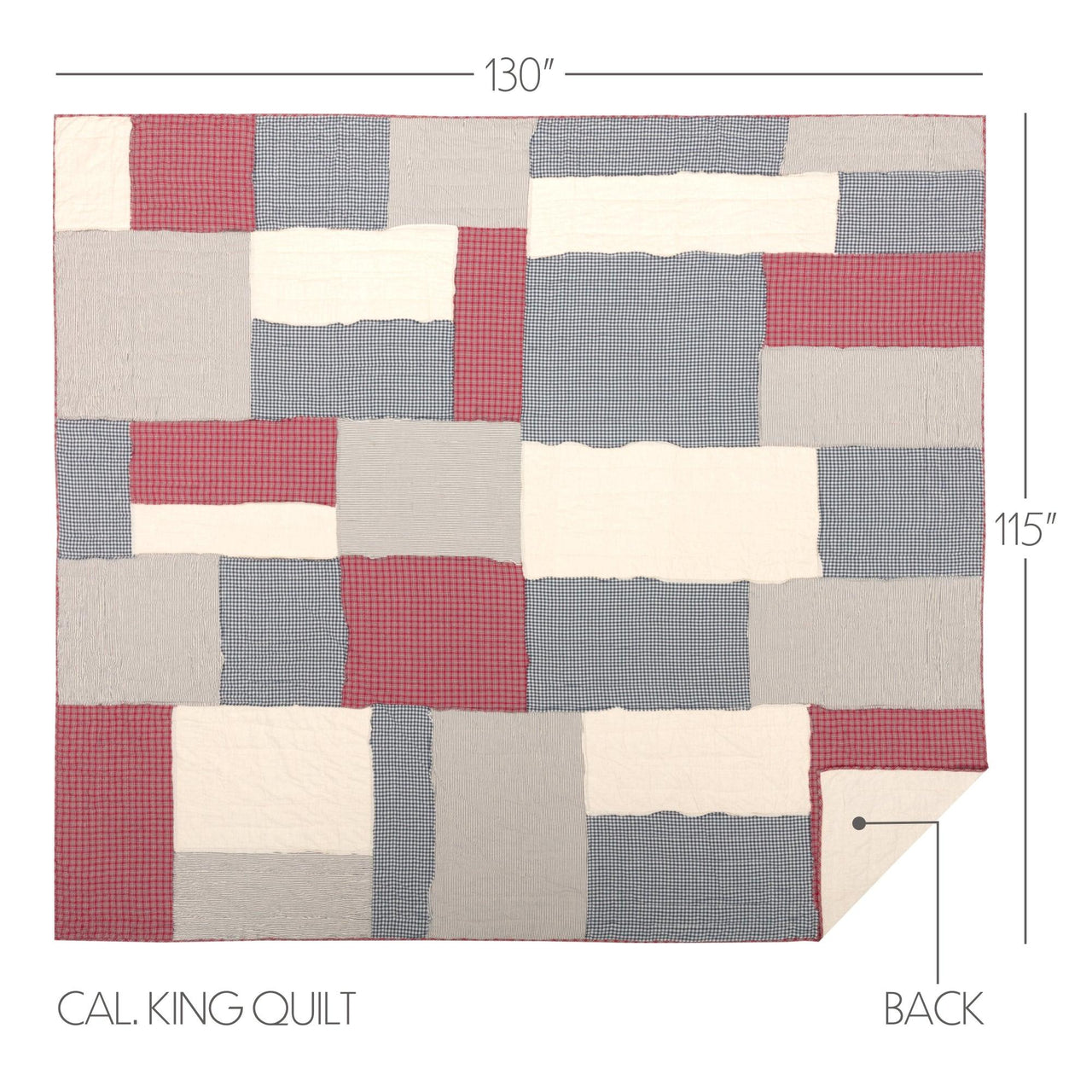 Hatteras Patch California King Quilt 130Wx115L VHC Brands - The Fox Decor