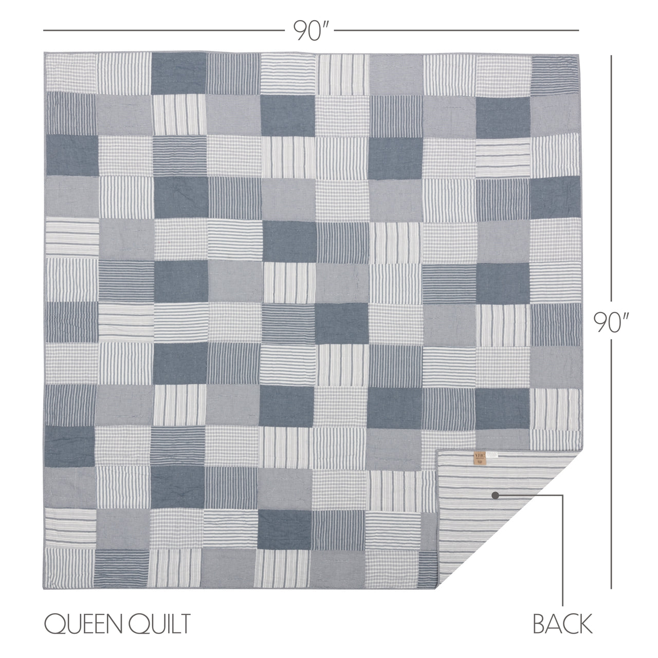 Sawyer Mill Blue Queen Quilt 90Wx90L VHC Brands