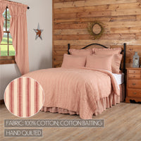 Thumbnail for Sawyer Mill Red Ticking Stripe Quilt Coverlet VHC Brands