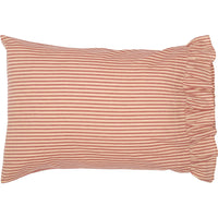 Thumbnail for Sawyer Mill Red Ticking Stripe Standard Pillow Case Set of 2 21x30 VHC Brands - The Fox Decor
