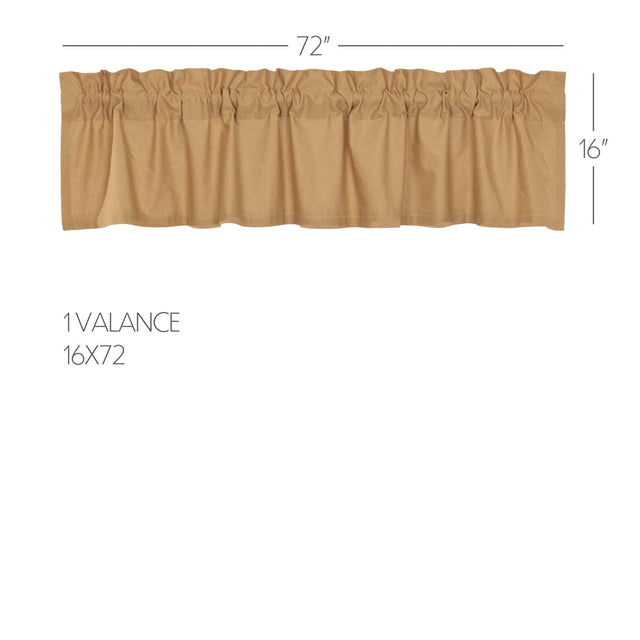Simple Life Flax Khaki Valance Curtain 16x72 VHC Brands - The Fox Decor