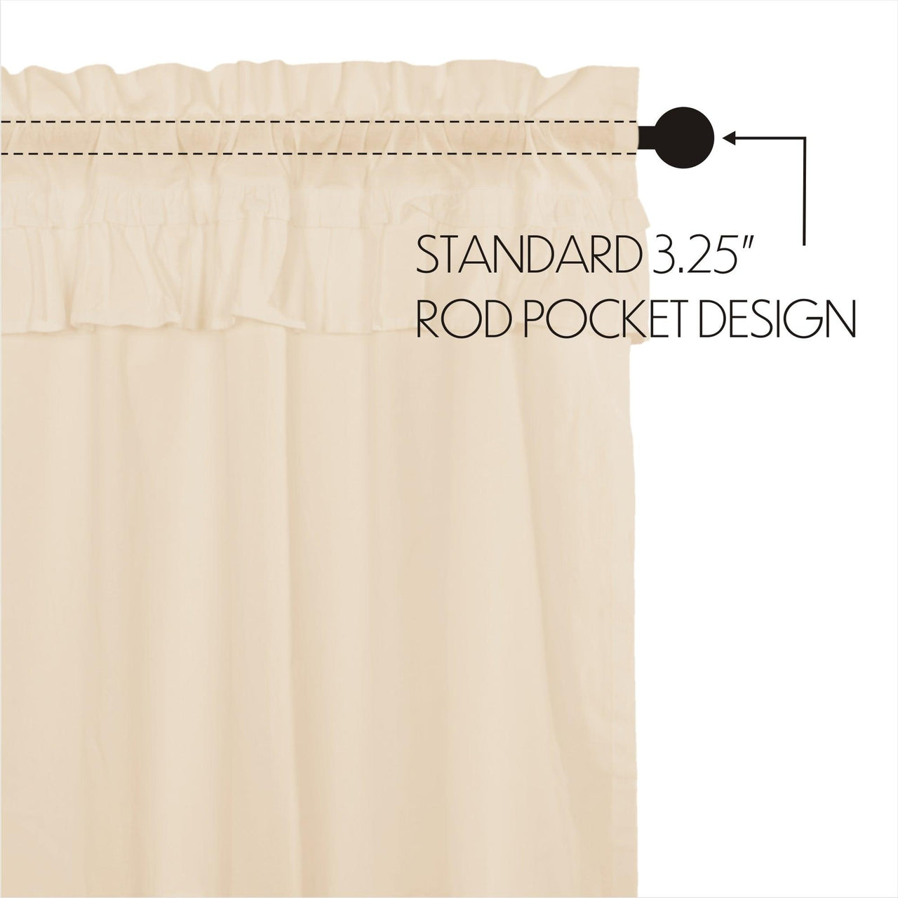 Muslin Ruffled Unbleached Natural Valance Curtain 16x60 VHC Brands - The Fox Decor