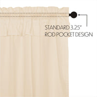 Muslin Ruffled Unbleached Natural Valance Curtain 16x60 VHC Brands - The Fox Decor