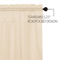 Thumbnail for Muslin Ruffled Unbleached Natural Valance Curtain 16x60 VHC Brands