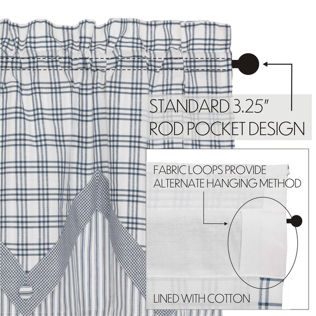 Sawyer Mill Blue Valance Layered Curtain 20x72 VHC Brands - The Fox Decor