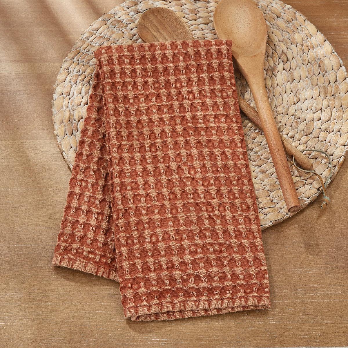 Waffle Weave Towel Terracotta Set of 2 Park Designs - The Fox Decor