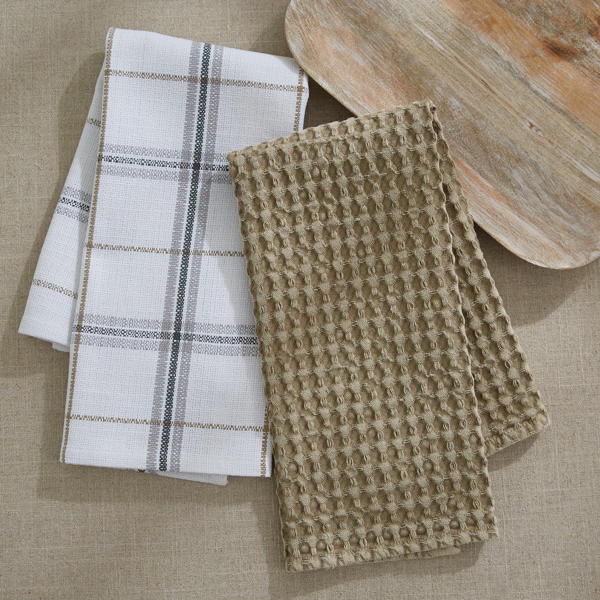 Waffle Weave Towel Tan Set of 2  Park Designs