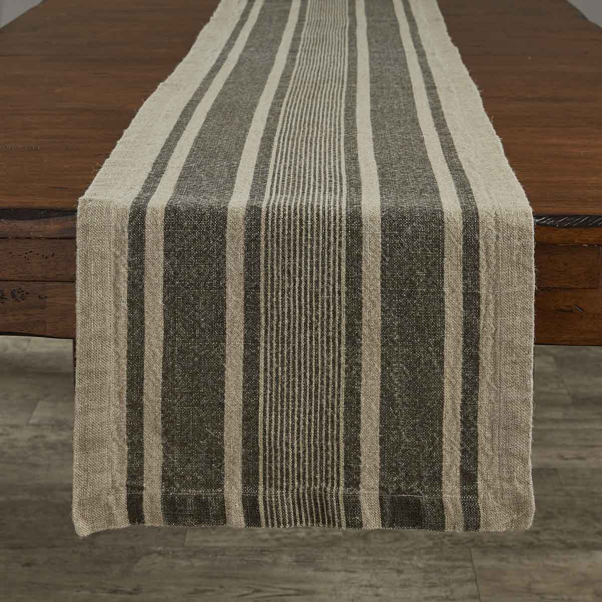 Washed Linen Stripe Table Runner - Brown - 60"L Park Designs - The Fox Decor
