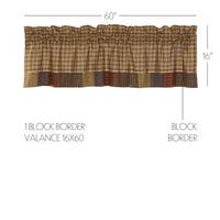 Thumbnail for Cedar Ridge Valance Curtain Block Border 16x60 VHC Brands