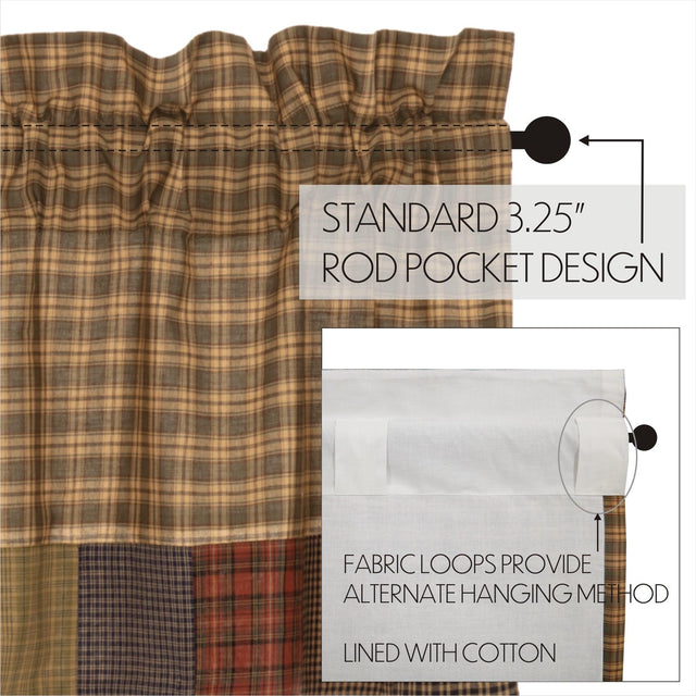 Cedar Ridge Valance Curtain Block Border 16x60 VHC Brands - The Fox Decor