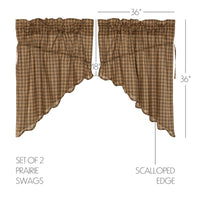 Thumbnail for Cedar Ridge Prairie Swag Curtain Scalloped Set of 2 36x36x18 VHC Brands - The Fox Decor