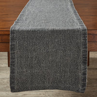 Thumbnail for Washed Linen Solid Table Runner - Slate - 60