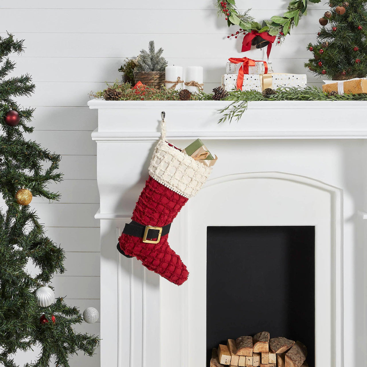 Chenille Christmas Boot Stocking 12x20 VHC Brands