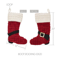 Thumbnail for Chenille Christmas Boot Stocking 12x20 VHC Brands