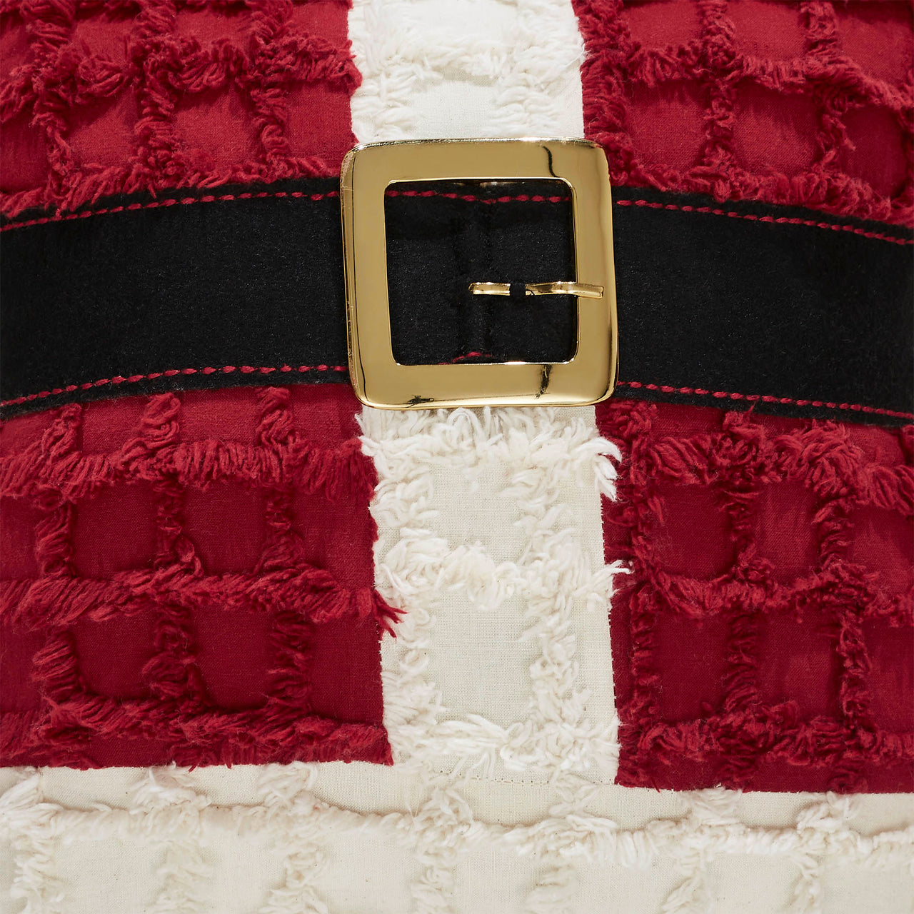 Chenille Christmas Santa Suit Pillow 12"x12"