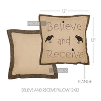 Thumbnail for Kettle Grove Believe and Receive Pillow 12x12 VHC Brands