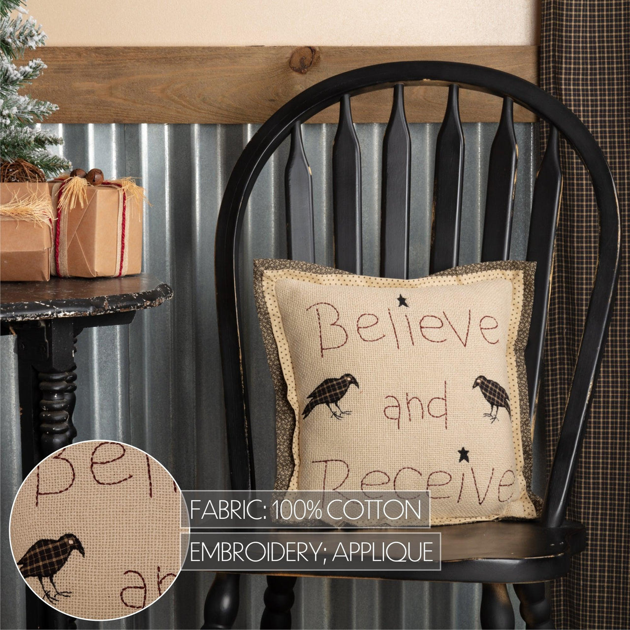 Kettle Grove Believe and Receive Pillow 12x12 VHC Brands - The Fox Decor