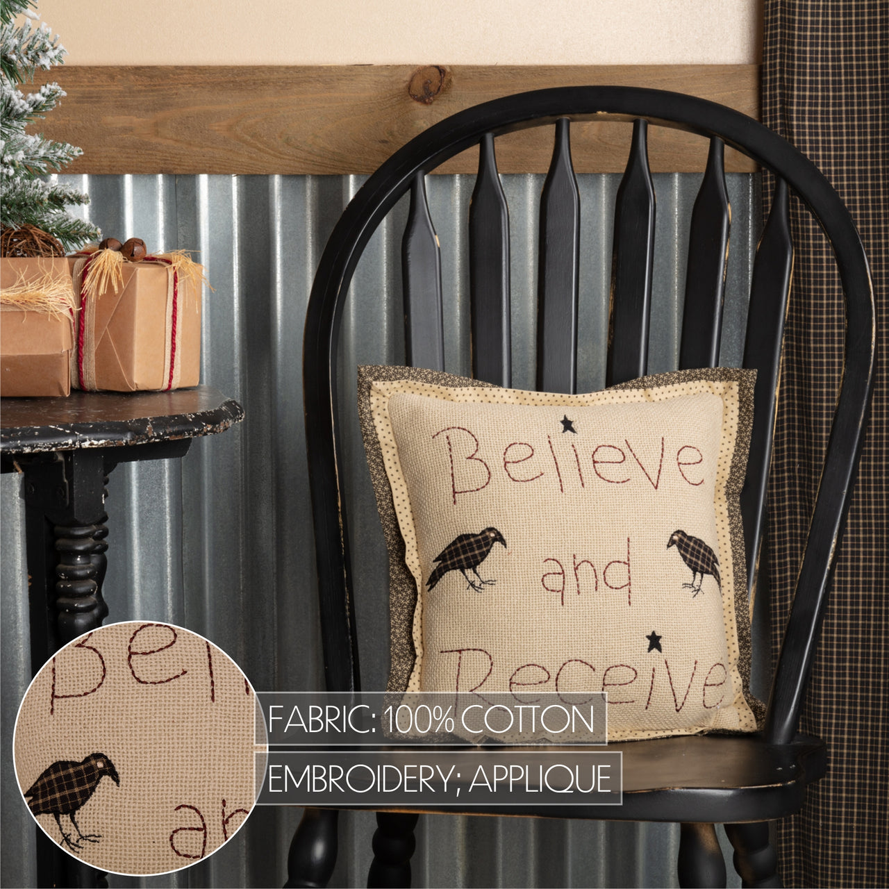 Kettle Grove Believe and Receive Pillow 12x12 VHC Brands