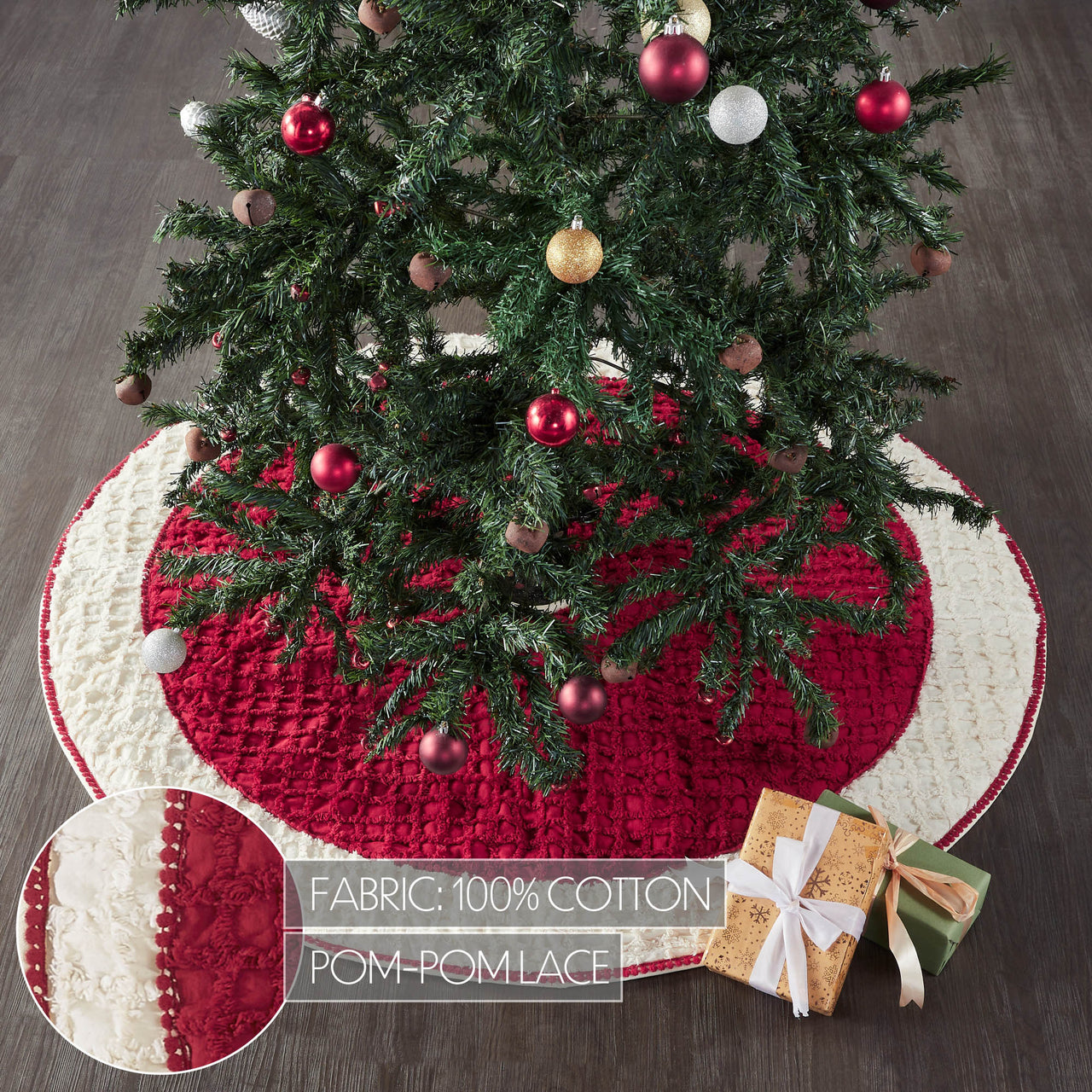 Chenille Christmas Christmas Tree Skirt 48 VHC Brands