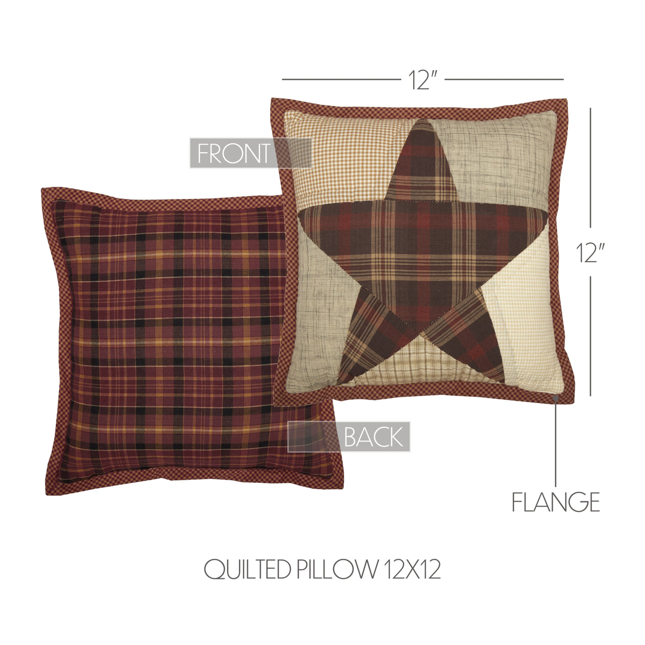 Abilene Star Quilted Pillow 12x12