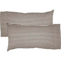 Thumbnail for Ashmont Ticking Stripe King Pillow Case Set of 2 21x40 VHC Brands