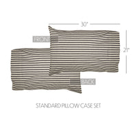 Ashmont Ticking Stripe Standard Pillow Case Set of 2 21x30 VHC Brands